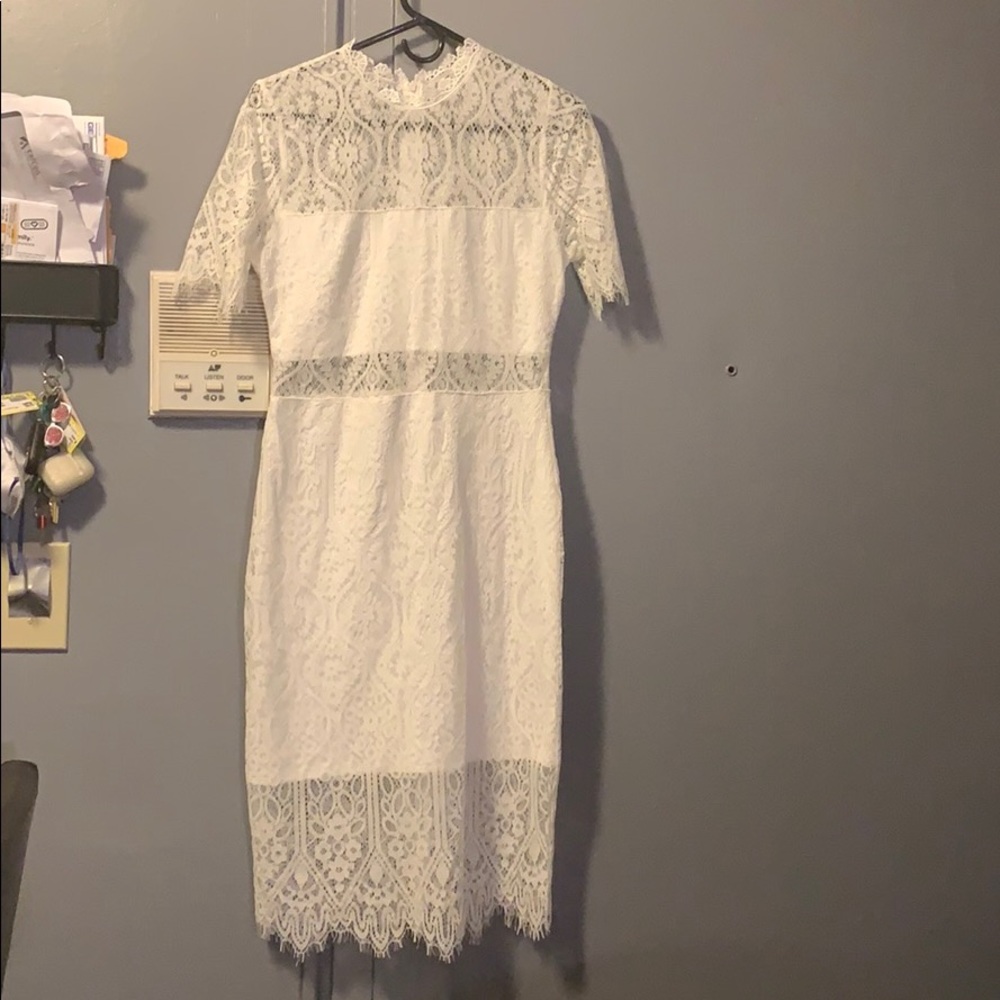 white lace dress